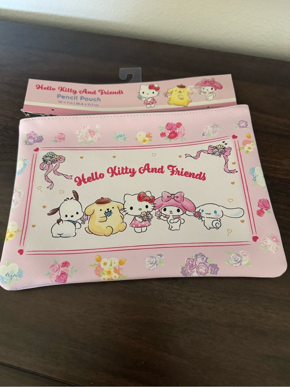 Sanrio Pink Floral Hello Kitty Pencil Pouch